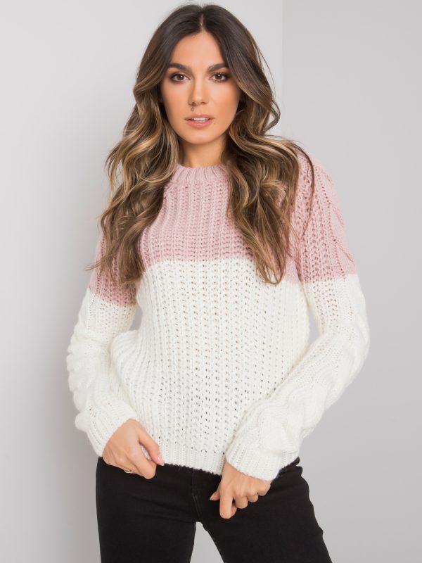 Wholesale Pink-ecru women's sweater Bergerac RUE PARIS