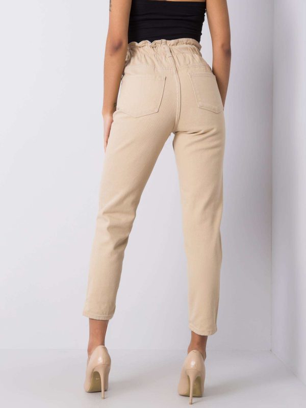 Wholesale Beige high waist jeans Araceli RUE PARIS