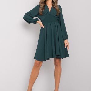 Wholesale Green dress with ruffles Lina RUE PARIS