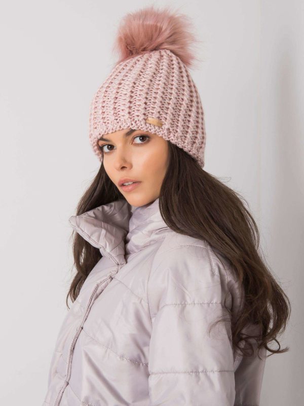 Wholesale Light pink women's winter hat