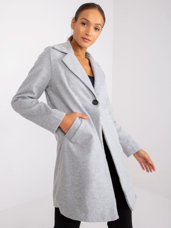 Wholesale Grey women's oversize coat Louise RUE PARIS