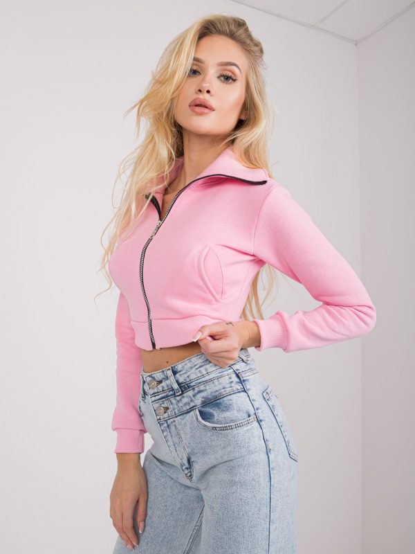 Wholesale Pale pink short sweatshirt Ann RUE PARIS