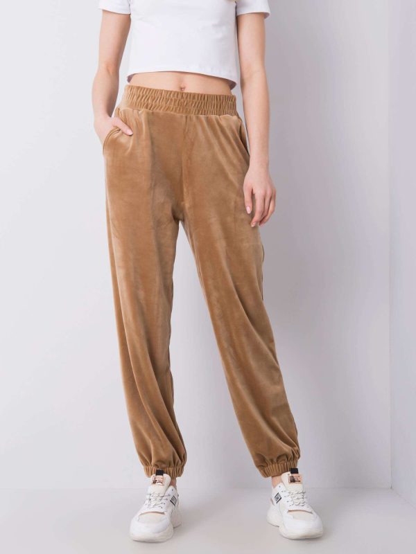 Wholesale Beige velour sweatpants Moonlight RUE PARIS