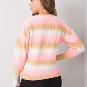 Wholesale Pink and beige jumper ombre Maritza RUE PARIS