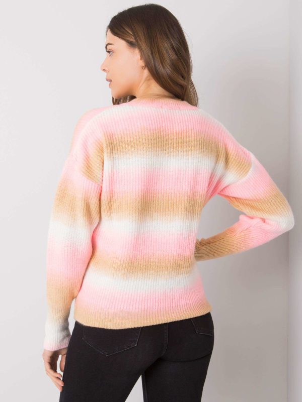 Wholesale Pink and beige jumper ombre Maritza RUE PARIS