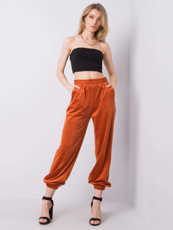 Wholesale Orange velour sweatpants Moonlight RUE PARIS