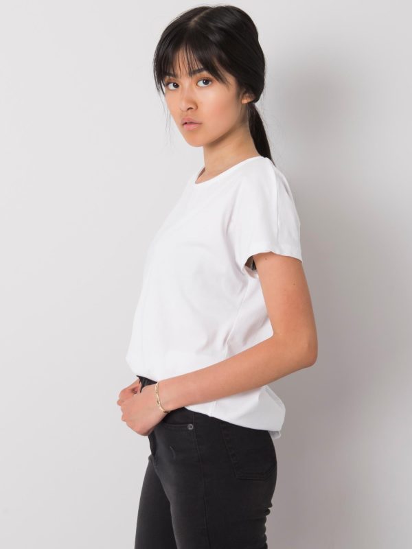 Wholesale Nadia Solid Color White T-Shirt