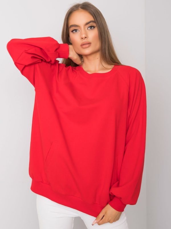 Wholesale Red sweatshirt with pockets Gaelle RUE PARIS