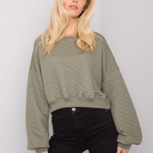 Wholesale Khaki Crystal quilting sweatshirt