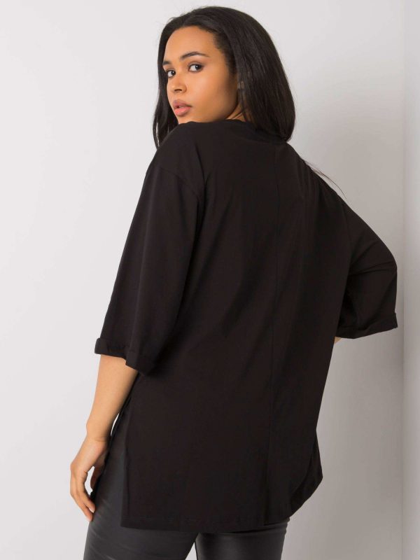 Wholesale Black plus size t-shirt Olette RUE PARIS