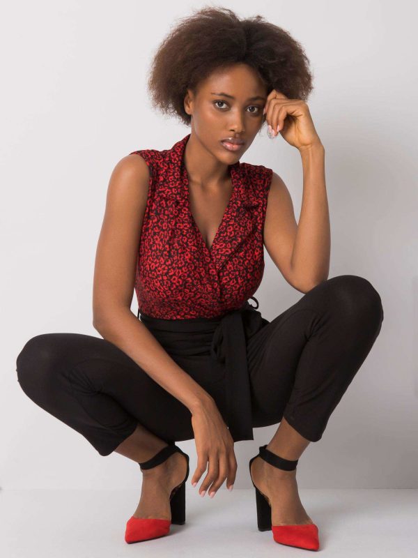 Wholesale Black and red jumpsuit with strap Seila RUE PARIS