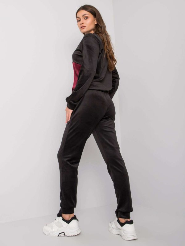 Wholesale Black and grey velour women's set Callani