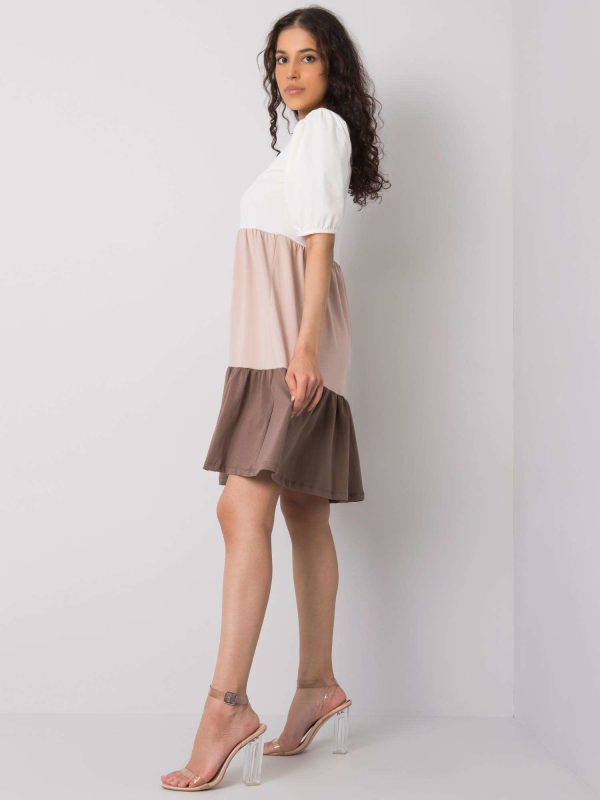 Wholesale Dark beige casual dress Kylie RUE PARIS