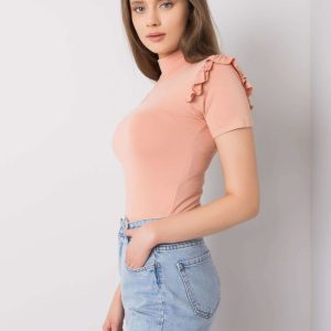 Wholesale Peach blouse with flounces Callie RUE PARIS