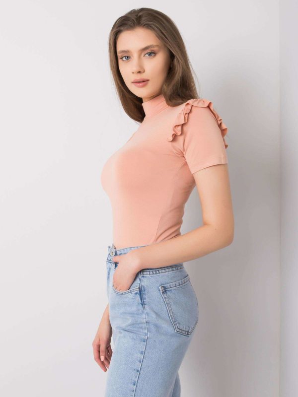 Wholesale Peach blouse with flounces Callie RUE PARIS