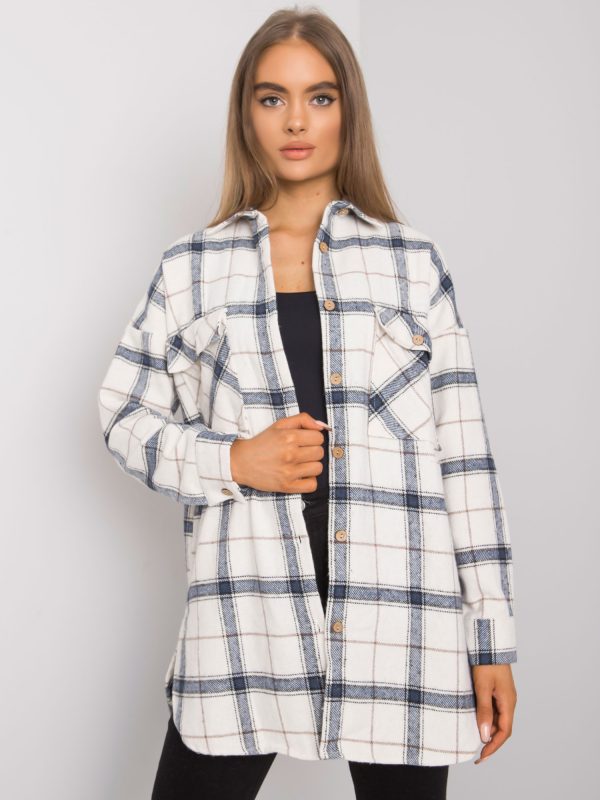 Wholesale Beige and blue plaid shirt Bryce RUE PARIS