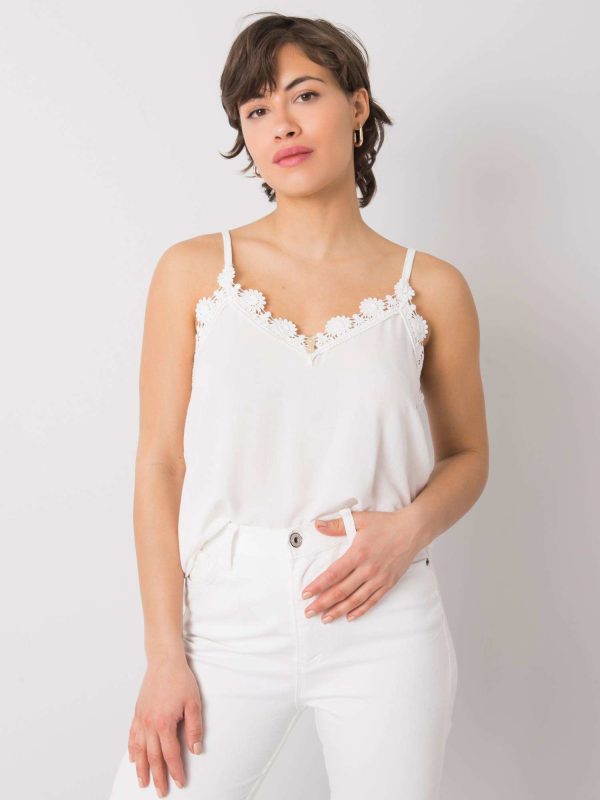 Wholesale White top with lace Solana RUE PARIS