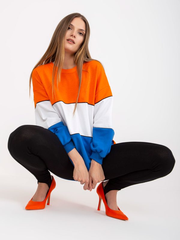 Wholesale Orange-blue sweatshirt basic oversize RUE PARIS