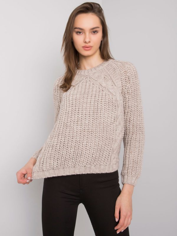 Wholesale Beige sweater with braids Lagos RUE PARIS