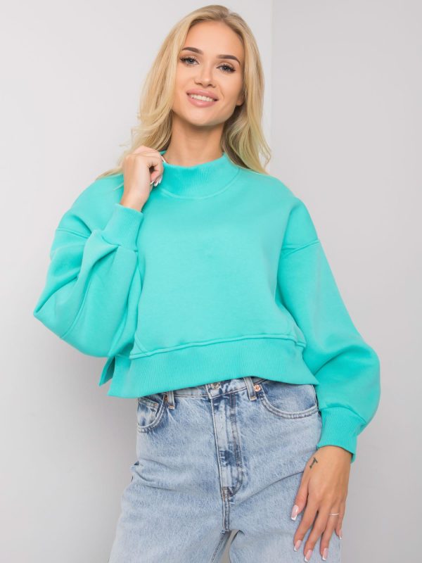 Wholesale Turquoise Hoodless Sweatshirt Thilde