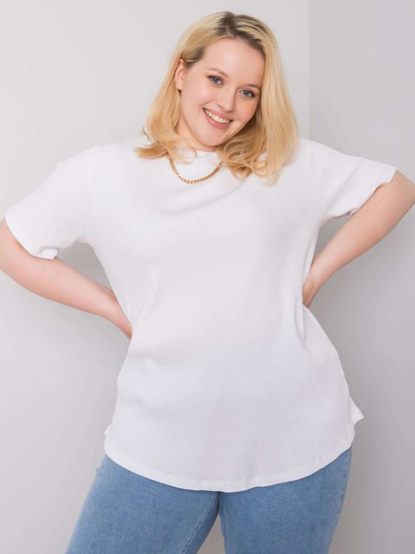 Wholesale White plus size blouse Stella