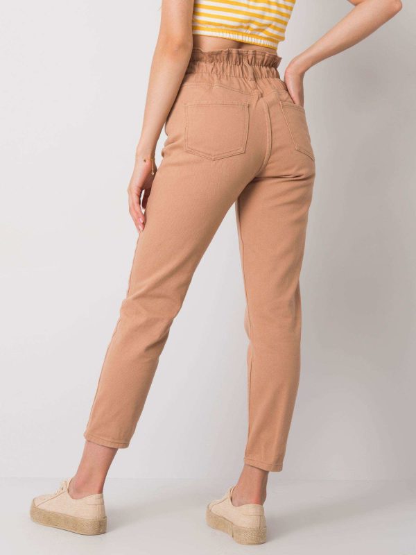 Wholesale Camel high waist jeans Araceli RUE PARIS