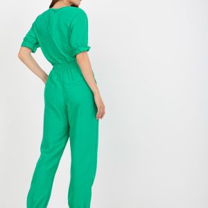 Wholesale Green Summer Short Sleeve Jumpsuit RUE PARIS