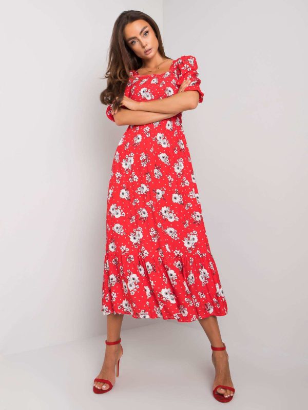 Wholesale Red flower dress Paoletta RUE PARIS