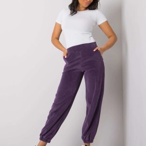 Wholesale Purple velour sweatpants Shefali RUE PARIS