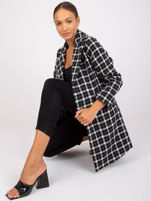 Wholesale Black Women's Plaid Coat Jana RUE PARIS