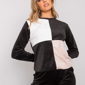 Wholesale Women's black and white velour set Callani