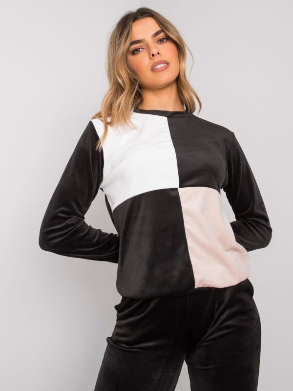 Wholesale Women's black and white velour set Callani