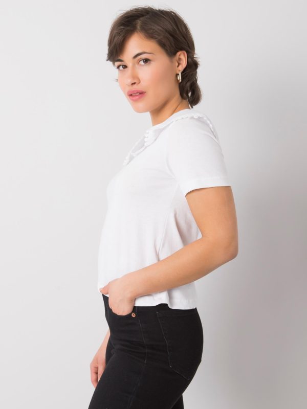 Wholesale White blouse with collar Kaysie RUE PARIS