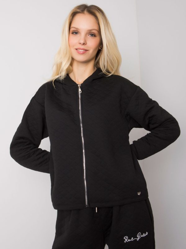 Wholesale Black quilted sweatshirt basic Melanie