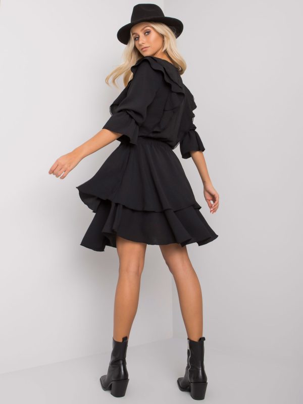 Wholesale Aleah RUE PARIS black flounces dress