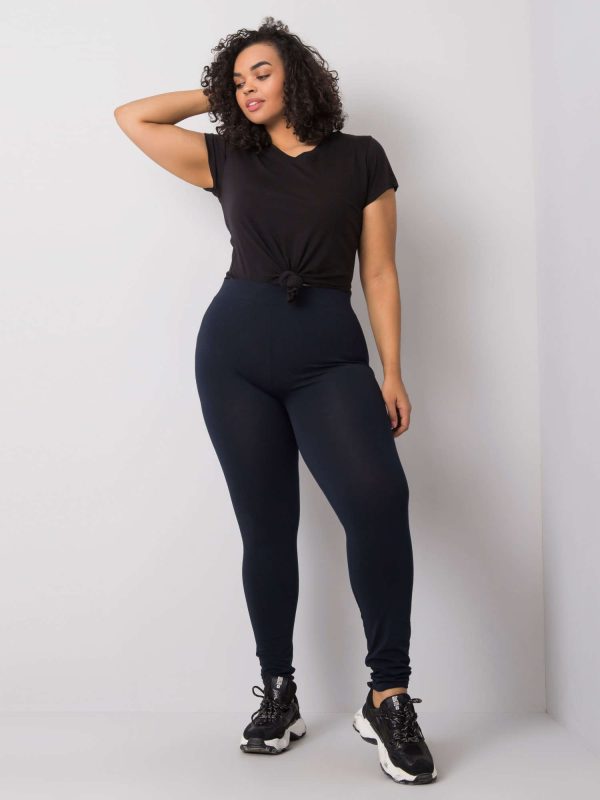 Wholesale Navy Plus Size Cotton Leggings Phoebe