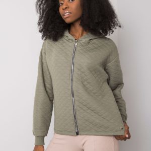 Wholesale Light khaki quilted sweatshirt basic Melanie