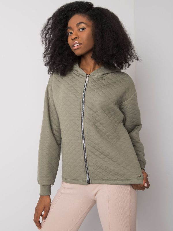 Wholesale Light khaki quilted sweatshirt basic Melanie