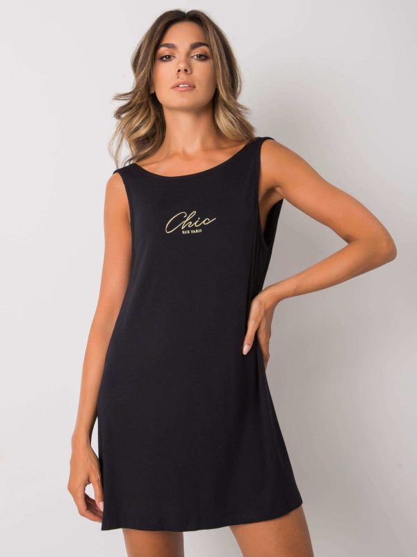 Wholesale Black dress with neckline on the back Lesly RUE PARIS