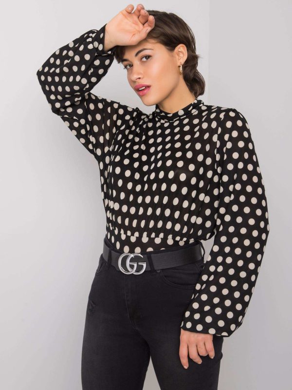 Wholesale Black polka polka polka blouse Arlo RUE PARIS