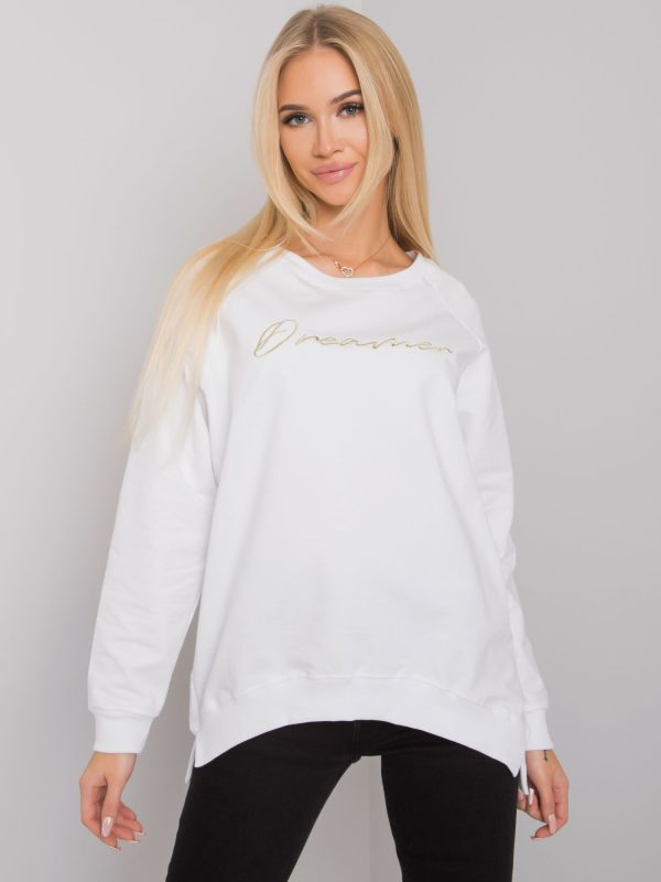 Wholesale White sweatshirt for women with inscription Newcastle RUE PARIS