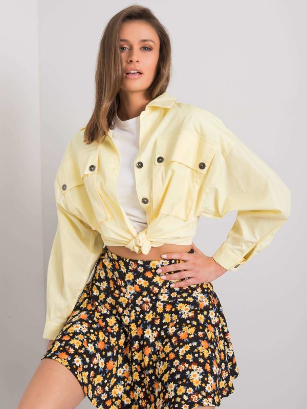 Wholesale Yellow shirt with pockets Elora RUE PARIS