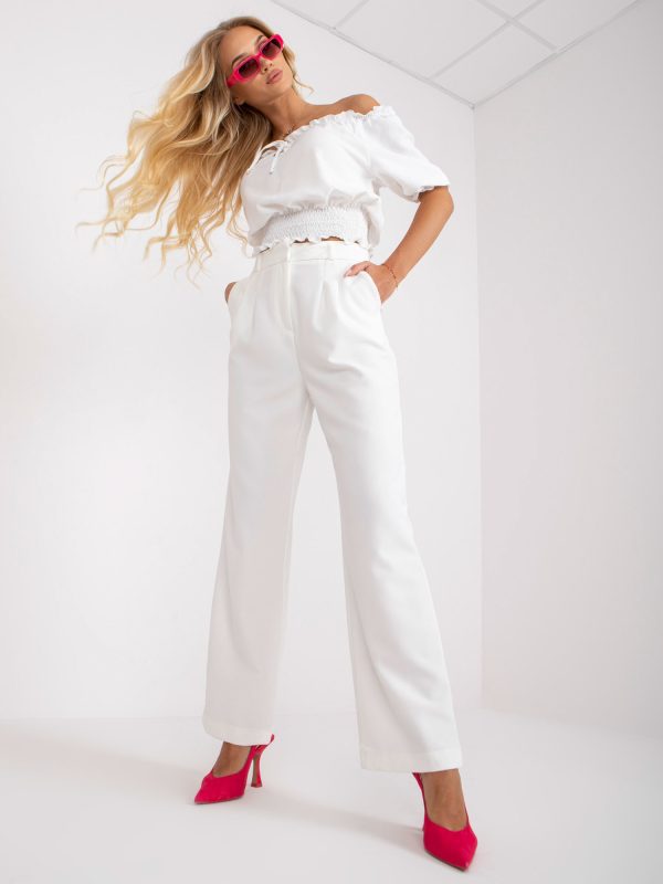 Wholesale White Wide Leg Pants RUE PARIS