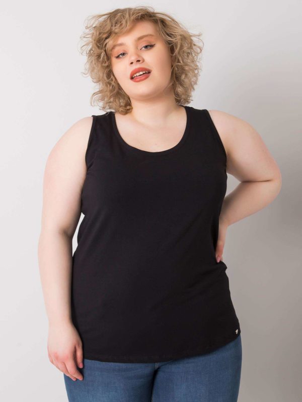 Wholesale Black Plus Size Keyla Cotton Top