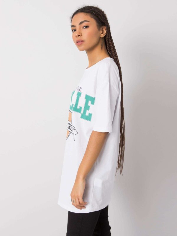 Wholesale White T-shirt for women with print Margaret RUE PARIS