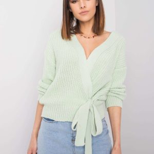 Wholesale Light green sweater Daisy RUE PARIS