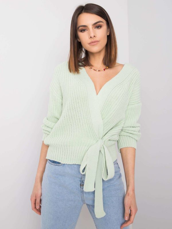 Wholesale Light green sweater Daisy RUE PARIS