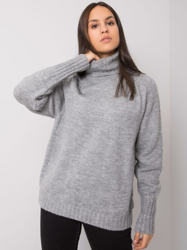 Wholesale Gray women's turtleneck sweater Tiyarna RUE PARIS