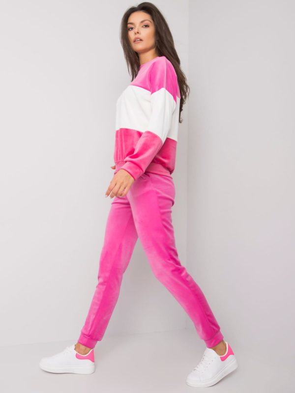 Wholesale Pink velor set Andrine RUE PARIS