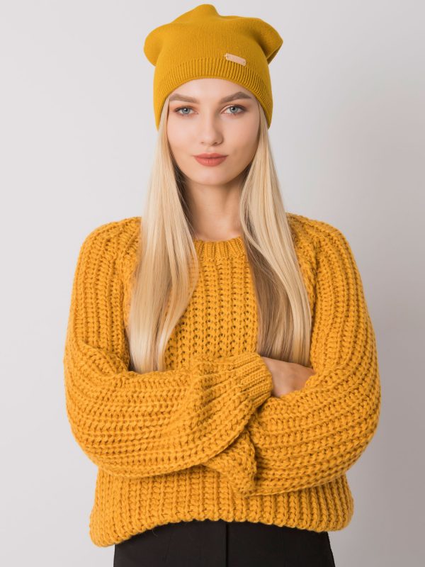 Wholesale Mustard beanie cap RUE PARIS